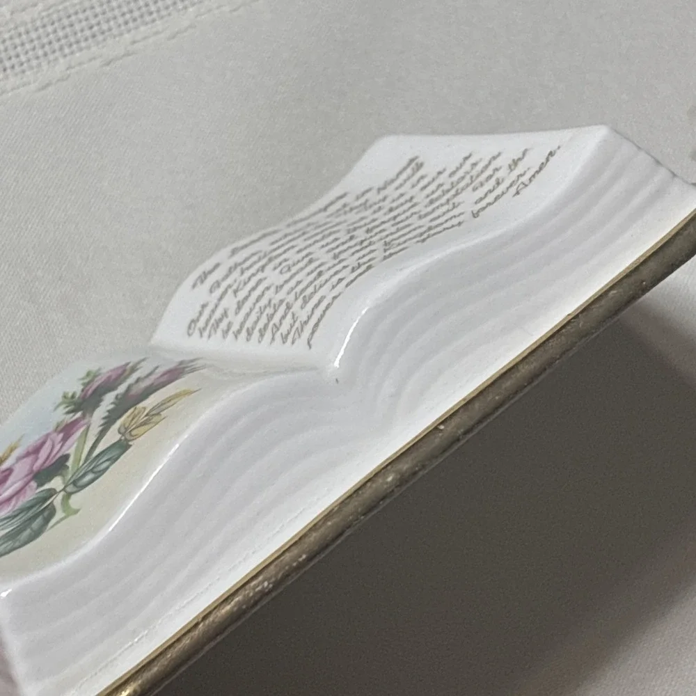 Vtg Porcelain Open Book Wall Hanging The Lord's Prayer Grandma